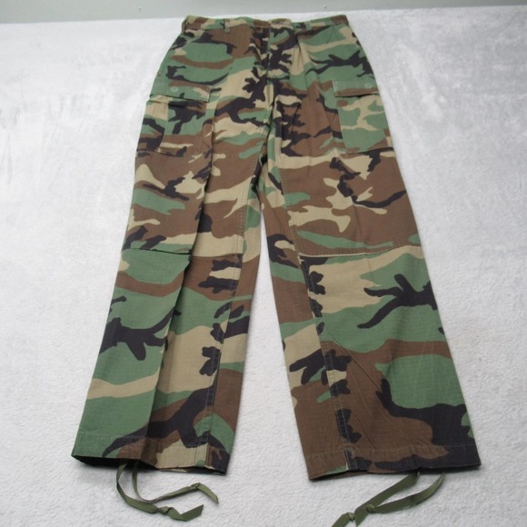 Army Hot Weather‎ Trousers Men 30x31 Green Woodland Camo Combat Uniform Ripstop - Picture 1 of 12